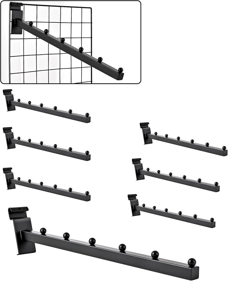 POKOTO 6 Ball Waterfall for Grid Wall and Wire Grid Wall Hangers Gridwall Hooks for Displaying Grid Wall Accessories Clothing Retail Shirt Housewares Rack Vendor Events (8, Black) - Image 1